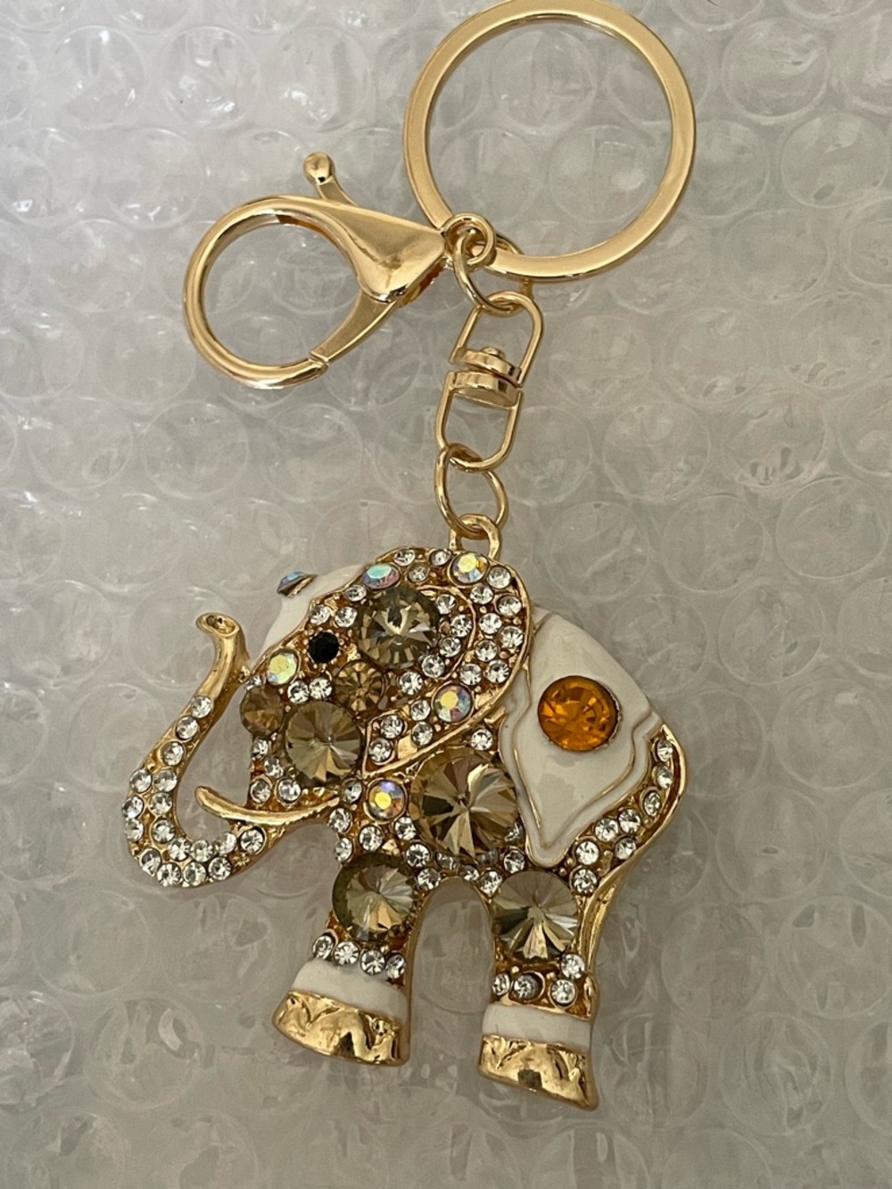 Crystal Elephant Keychain